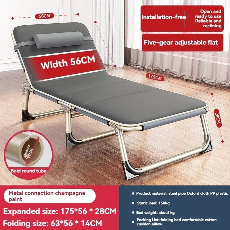Household Goods Lounge Chair, Outdoor Camping, Simple Folding Bed,  Single Bed, Office Nap, Nap Bed, Marching Bed