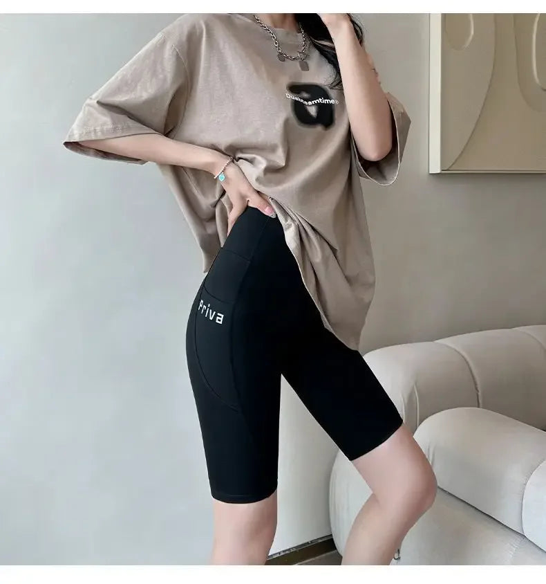 Ladies Yoga Shorts High Waist Tight Fitness 2-in-1 Workout Streetwear Casual Gym Running Activewear Comfy Shorts
