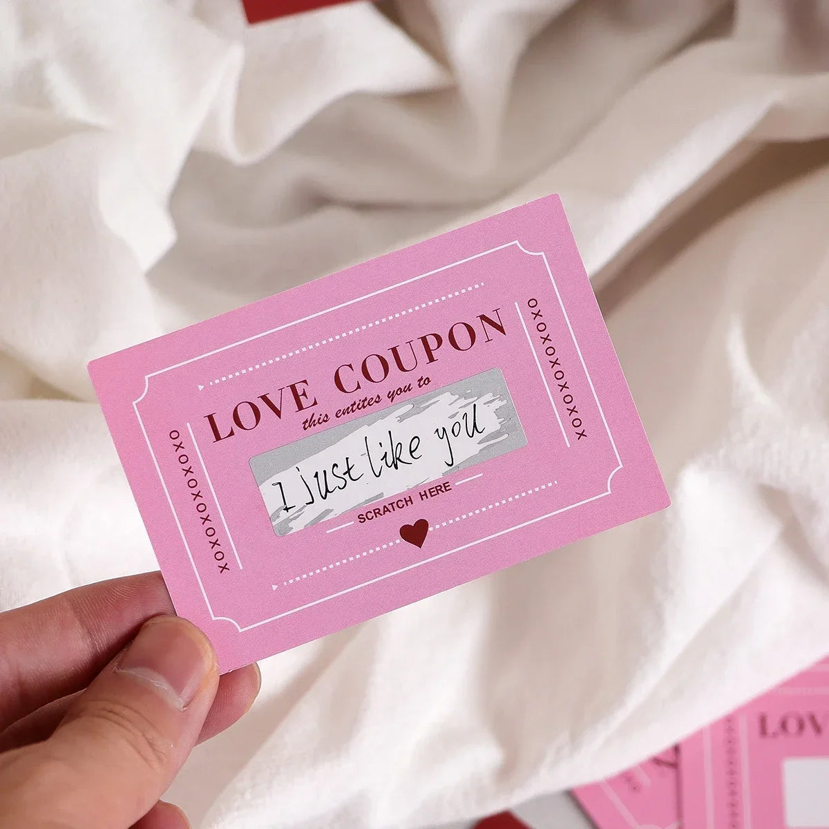 10 /20 PScratch Valentines Day Card Love Coupons Love Note Scratch Off Cards Valentine'S Day Anniversary Greeting Card DIY Gifts