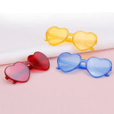 Trendy Cosplay Party Glasses Eyewear Heart-Shaped Sunglasses UV400 Protection Heart Sunglasses for Women Clout Goggle