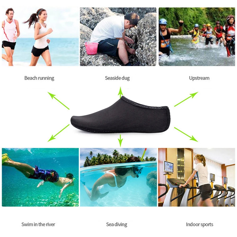 Aqua Diving Sockses Swimming Diving Socks Slipper Non-Slip Water Shoes Summer Beach Sandal Flat Shoe For Water Sports Women Men