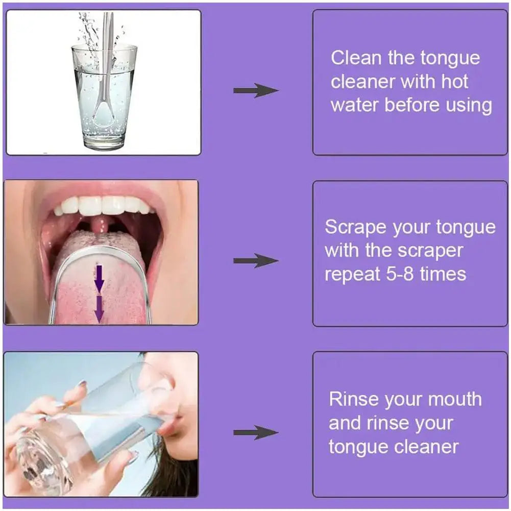 1Pcs Portable Single Layer Tongue Scraper Reusable Stainless Steel Oral Mouth Brush Tongue Scraper Fresh Breath Maker