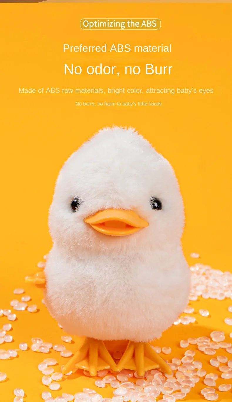 Little Duck Wind Up Toys Yellow Jumping Chick Cute Plush Simulation Educational Walking Chicken Interesting Toy For Kids