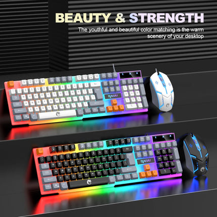 T26 Three-Tone Wired Keyboard & Mouse Combo