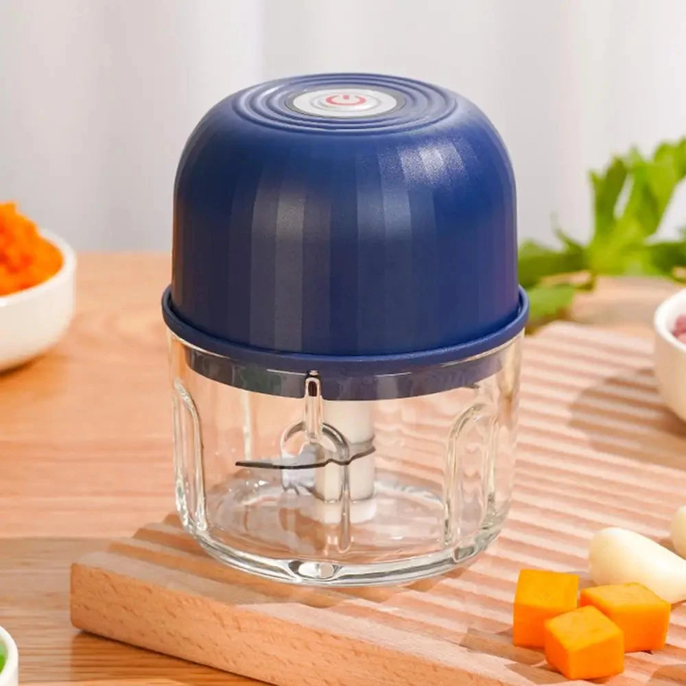 1 set of garlic puree machine 260ml wireless rechargeable electric vegetable chopper garlic grinder kitchen tool food mixer