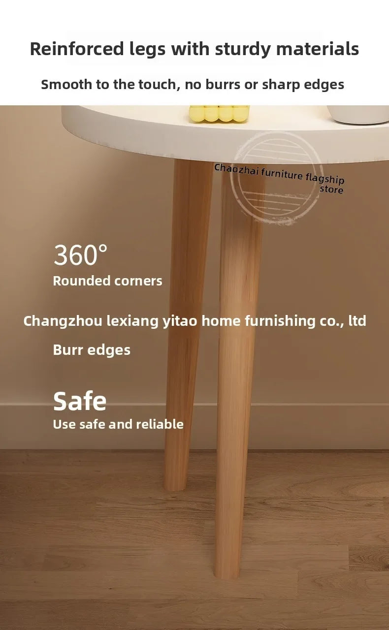 Small round table small apartment bedside table bedroom coffee table rack