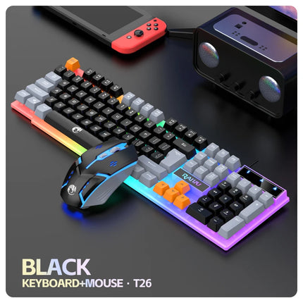 T26 Three-Tone Wired Keyboard & Mouse Combo