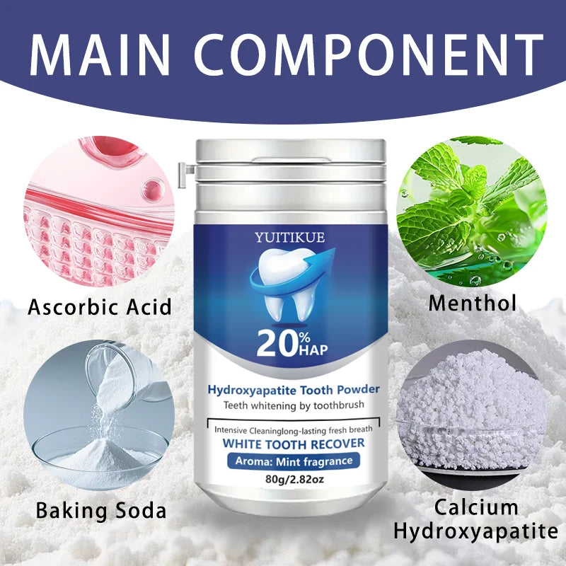 YUITIKUE 20% HAP Hydroxyapatite Toothpaste - Teeth Whitening Mint Fresh Breath Intensive Cleaning Toothpaste
