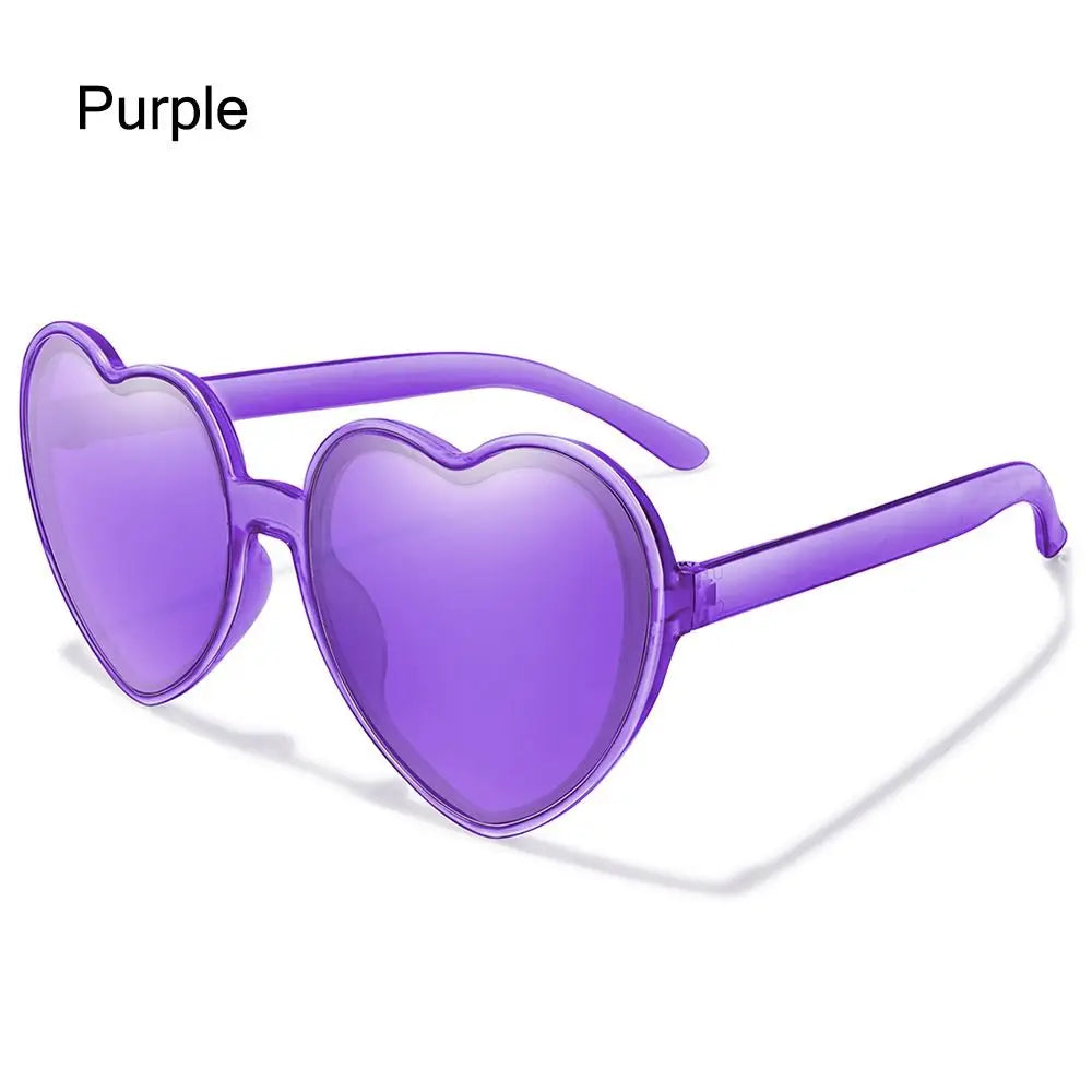 Trendy Cosplay Party Glasses Eyewear Heart-Shaped Sunglasses UV400 Protection Heart Sunglasses for Women Clout Goggle
