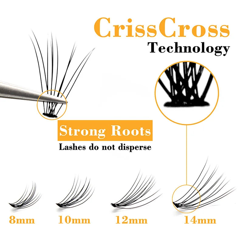 60 bundles/box individual lashes, 10D 0.07/0.1thick clusters eyelash extension, natural false eyelashes, makeup lashes wholesale