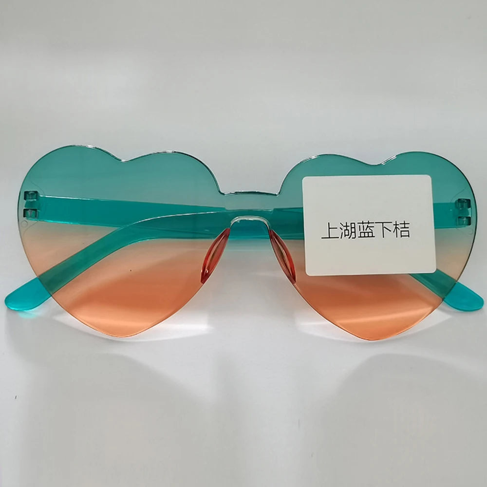 Sun Glasses Goggles Uv Gradient Heart Sunglasses Heart-Shaped Sunglasses Fashionable Colorful Eyeglasses Eyewear Driving Goggles