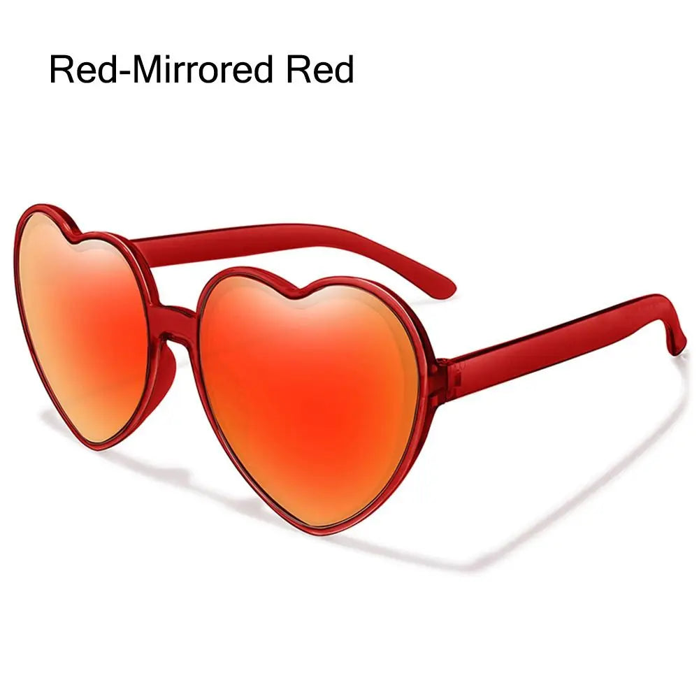 Trendy Cosplay Party Glasses Eyewear Heart-Shaped Sunglasses UV400 Protection Heart Sunglasses for Women Clout Goggle
