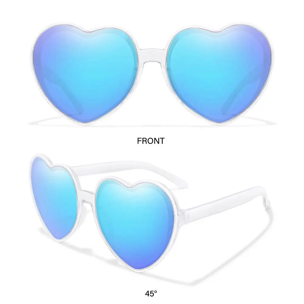 Trendy Cosplay Party Glasses Eyewear Heart-Shaped Sunglasses UV400 Protection Heart Sunglasses for Women Clout Goggle