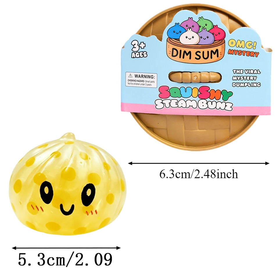 Blind Box Colorful Glitter Dumpling Glitter Dumpling Squishy with Box Mini Dumplings Sensory Squeeze Toy for Stress Relief