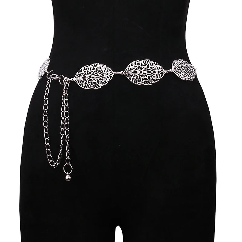Retro Versatile Ethnic Style Metal Bohemian Waist Chain Belt For Women Fashion Sweater Chain Waist Seal Body Decor Accessories