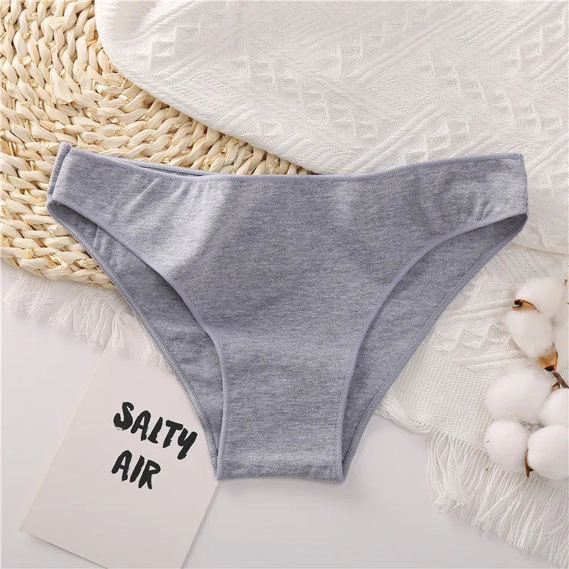 1PC Cotton Women Briefs Underwear Comfortable Women Panties Plus Size Female Underpants 7 Solid Color Breathable Lingerie M-2XL
