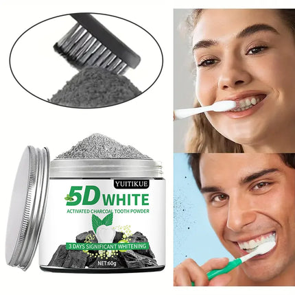 5D White Charcoal Teeth Whitening Powder