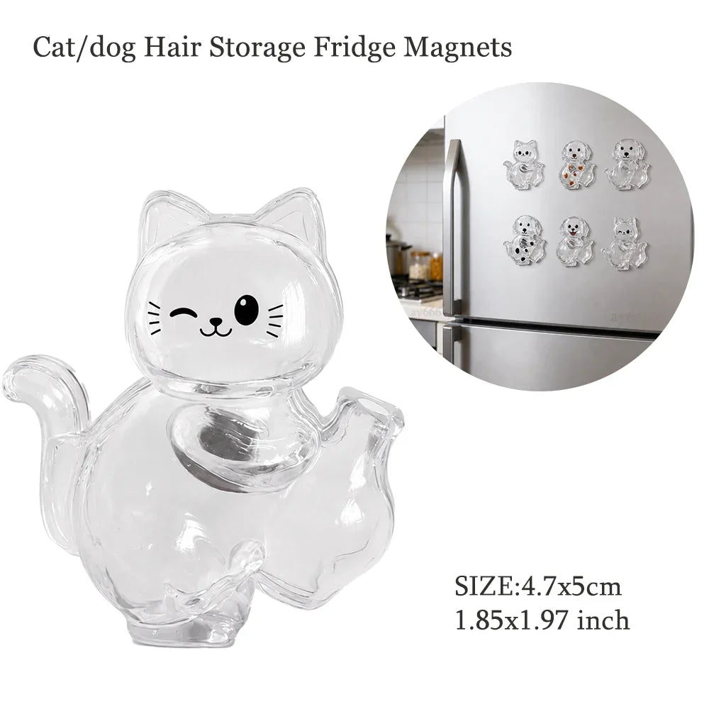 Creative Cat Hair Storage Capsule Transparent Cute Cat/Dog Charm Resin Pendant With Key Ring for Pet Lover DIY Memorial Keychain