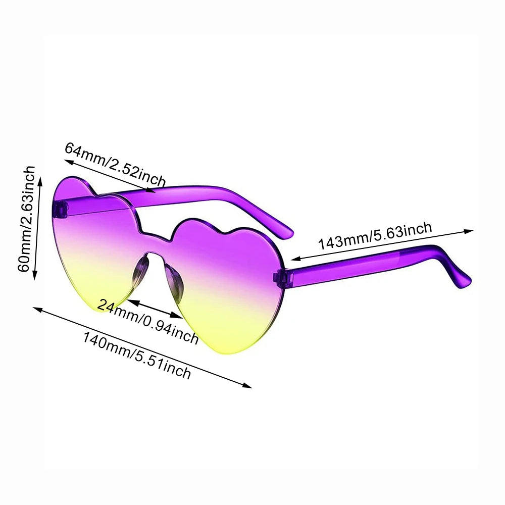 Sun Glasses Goggles Uv Gradient Heart Sunglasses Heart-Shaped Sunglasses Fashionable Colorful Eyeglasses Eyewear Driving Goggles