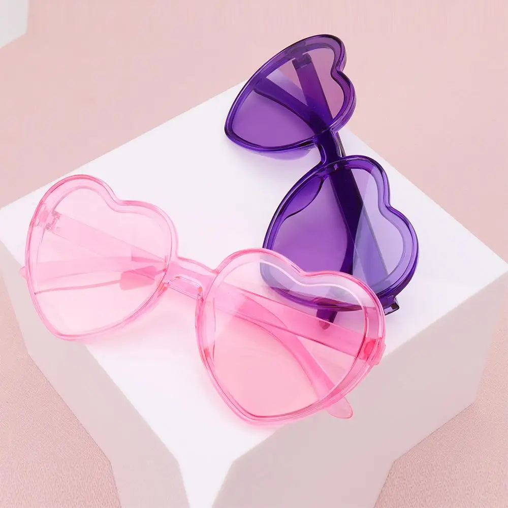 Trendy Cosplay Party Glasses Eyewear Heart-Shaped Sunglasses UV400 Protection Heart Sunglasses for Women Clout Goggle