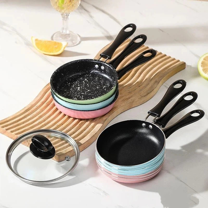 Portable Omelette Pan Mini Nonstick Cast Iron Skillet With Handle For Induction & Gas Cooktops Children Breakfast Pot【Homeclub】