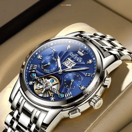 OLEVS Classic Men's Watches Tourbillon Multi-function Full Automatic