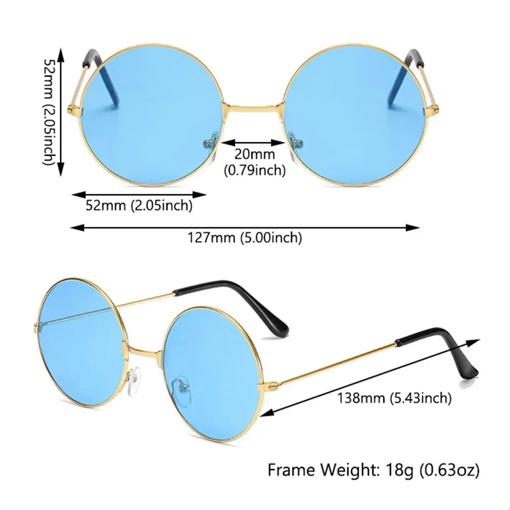 Fashion Party Hippie Round Sunglasses Metal Sunglasses Circle Glasses Eyewear