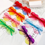 Sun Glasses Goggles Uv Gradient Heart Sunglasses Heart-Shaped Sunglasses Fashionable Colorful Eyeglasses Eyewear Driving Goggles
