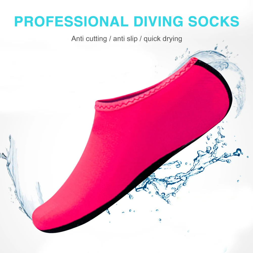 Aqua Diving Sockses Swimming Diving Socks Slipper Non-Slip Water Shoes Summer Beach Sandal Flat Shoe For Water Sports Women Men