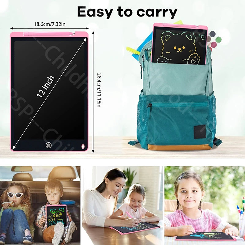 12 Inch / 8.5 Inch LCD Writing Board Drawing Tablet Colorful Doodle Board Eye Protection Learning Gifts for young people