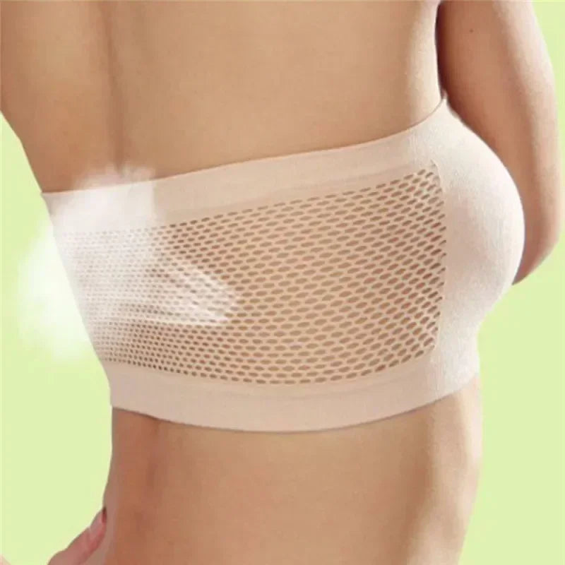 Invisible Women Breathable Mesh Tube Bra Seamless High Elastic Wrapped Sexy Strapless Chest Wraps Tube Tops Pregnant Mothers Bra