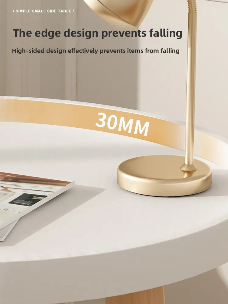 Small round table small apartment bedside table bedroom coffee table rack