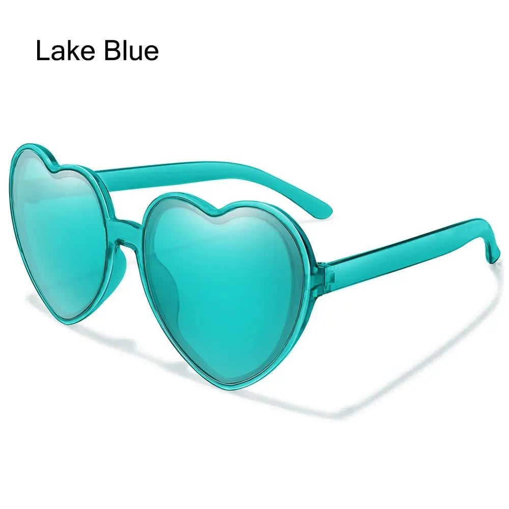 Trendy Cosplay Party Glasses Eyewear Heart-Shaped Sunglasses UV400 Protection Heart Sunglasses for Women Clout Goggle
