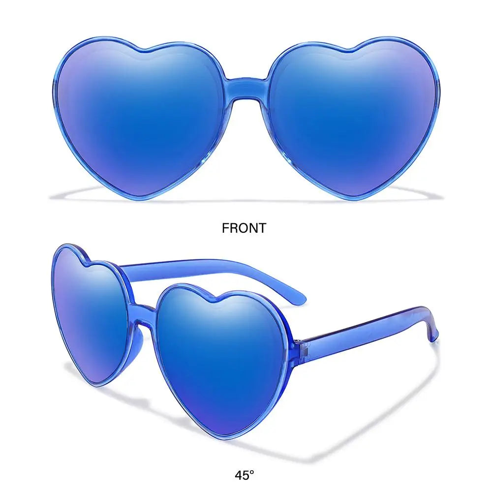 Trendy Cosplay Party Glasses Eyewear Heart-Shaped Sunglasses UV400 Protection Heart Sunglasses for Women Clout Goggle
