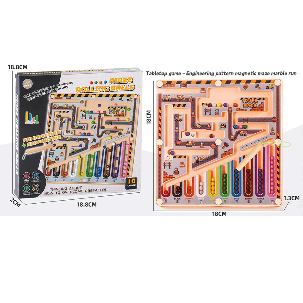 Magnetic Wooden Maze Learning Board