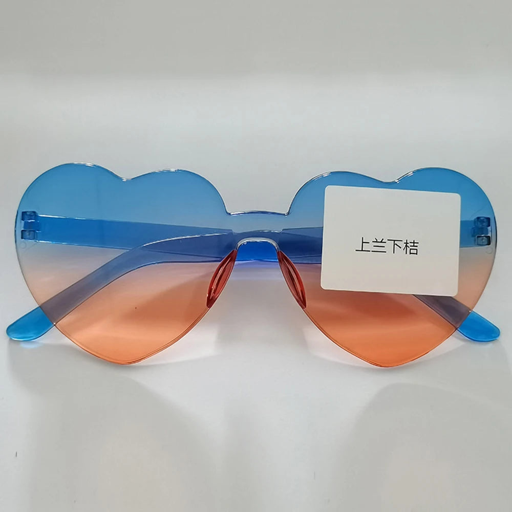 Sun Glasses Goggles Uv Gradient Heart Sunglasses Heart-Shaped Sunglasses Fashionable Colorful Eyeglasses Eyewear Driving Goggles