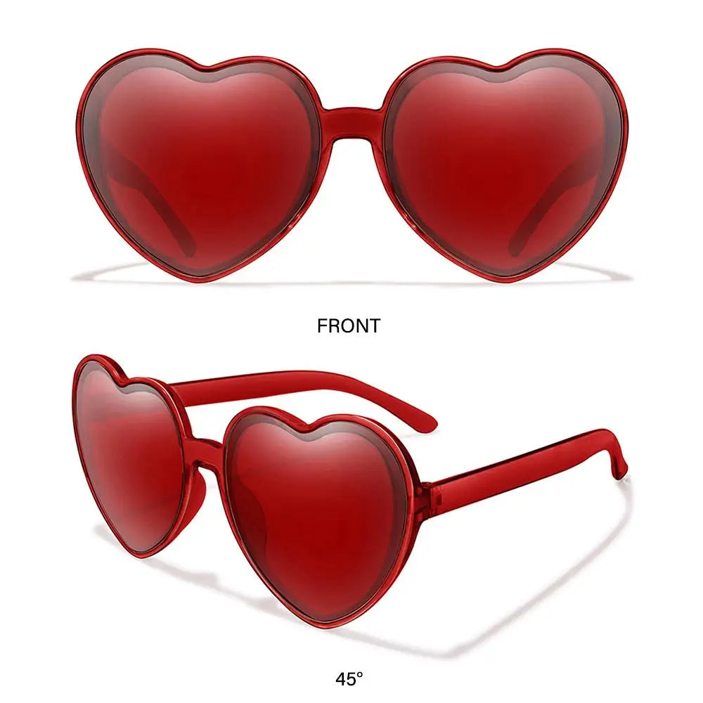 Trendy Cosplay Party Glasses Eyewear Heart-Shaped Sunglasses UV400 Protection Heart Sunglasses for Women Clout Goggle