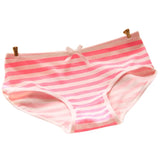 Lovely Cute Sexy Underwear Cotton Briefs Panties Stripes Bowknot Tanga Women Panties High Quality