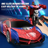 MESIONDY 1:18 Scale RC Car One Button Transform 360 Spin LED Lights 2.4GHz USB Rechargeable for 8-12 Yrs