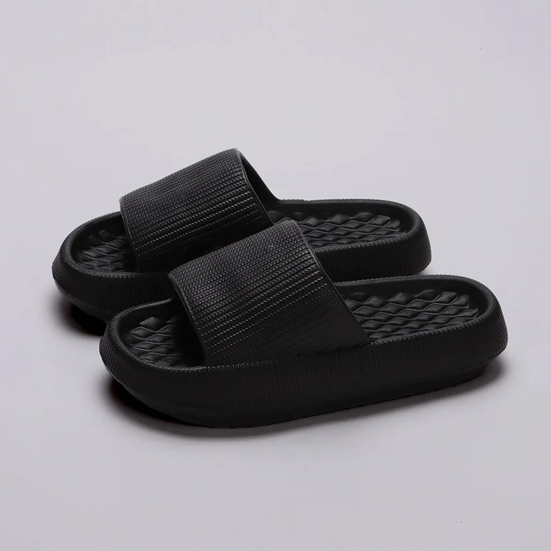 Thick Bottom Cloud Slippers Women Soft Sole Eva Indoor Slides Couple Bathroom Shoes Summer Non-Slip Platform Sandals Flip Flops