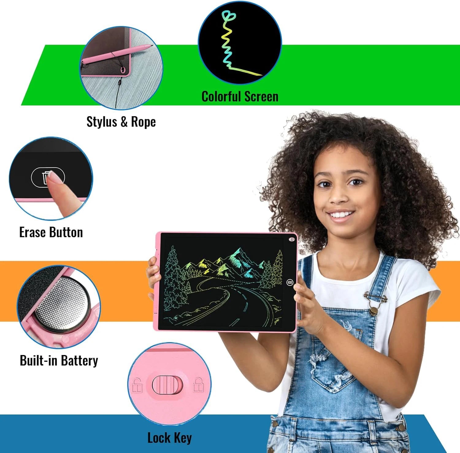 12 Inch / 8.5 Inch LCD Writing Board Drawing Tablet Colorful Doodle Board Eye Protection Learning Gifts for young people