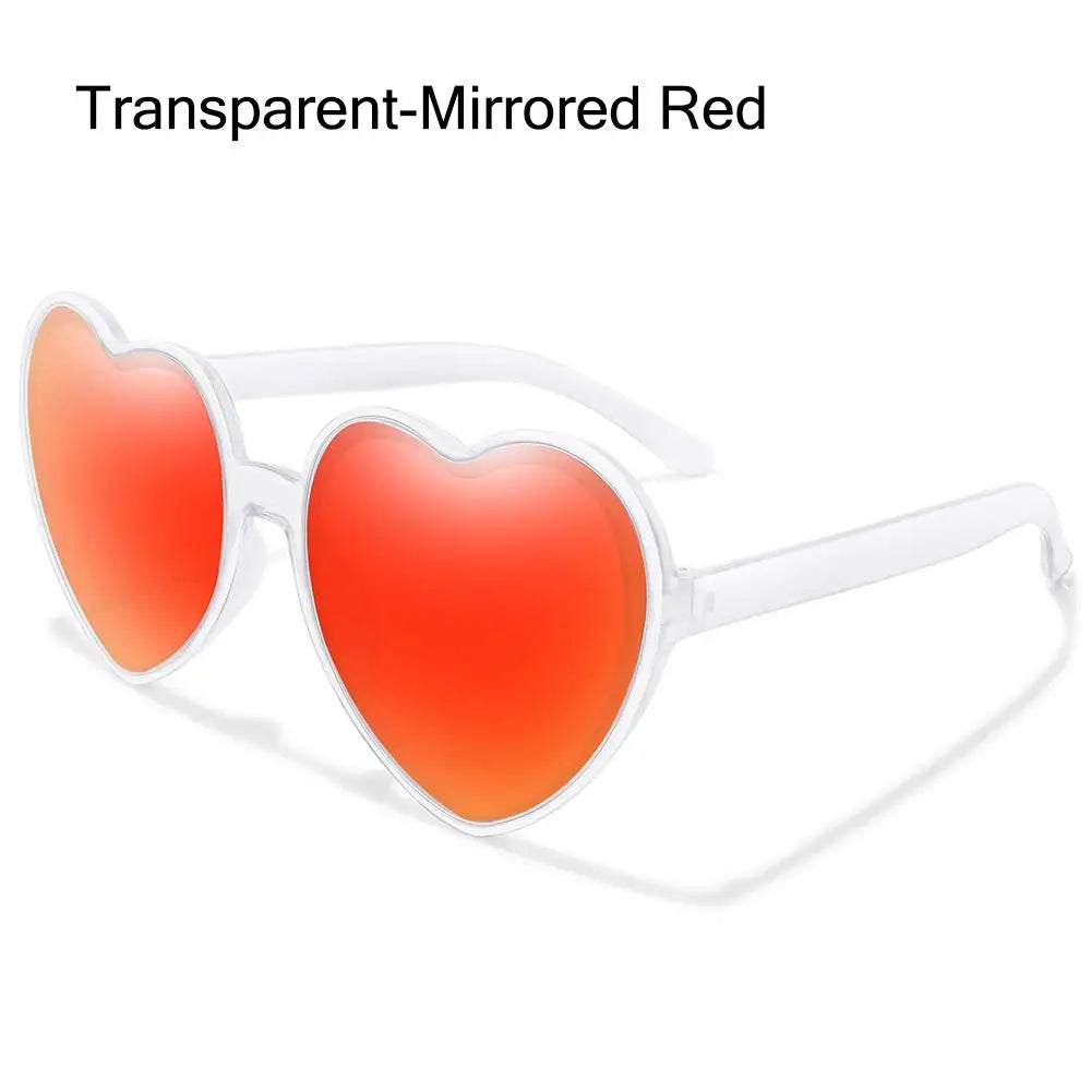 Trendy Cosplay Party Glasses Eyewear Heart-Shaped Sunglasses UV400 Protection Heart Sunglasses for Women Clout Goggle