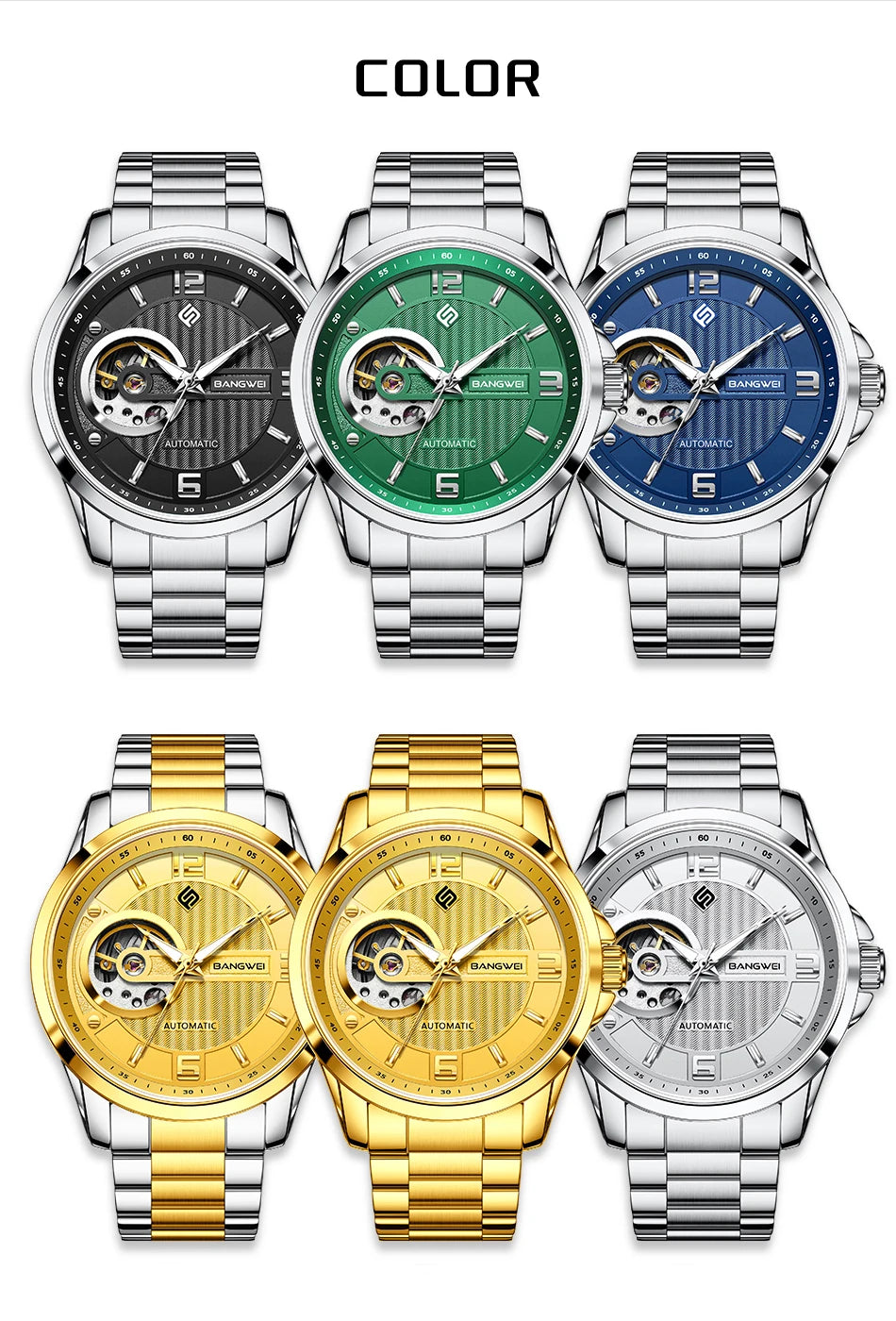 LIGE Fashion Luxury Mechanical Wristwatches Business Automatic Movement Hollow Waterproof Classic Casual Man Watch Reloj Hombre