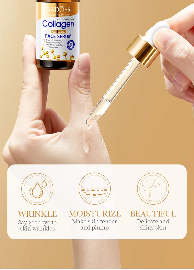 SADOER Collagen Skin Care Sets Anti Wrinkles Serum for Face Moisturizing Anti-aging Anti Dark Circles Eye Cream Skin Care Kit