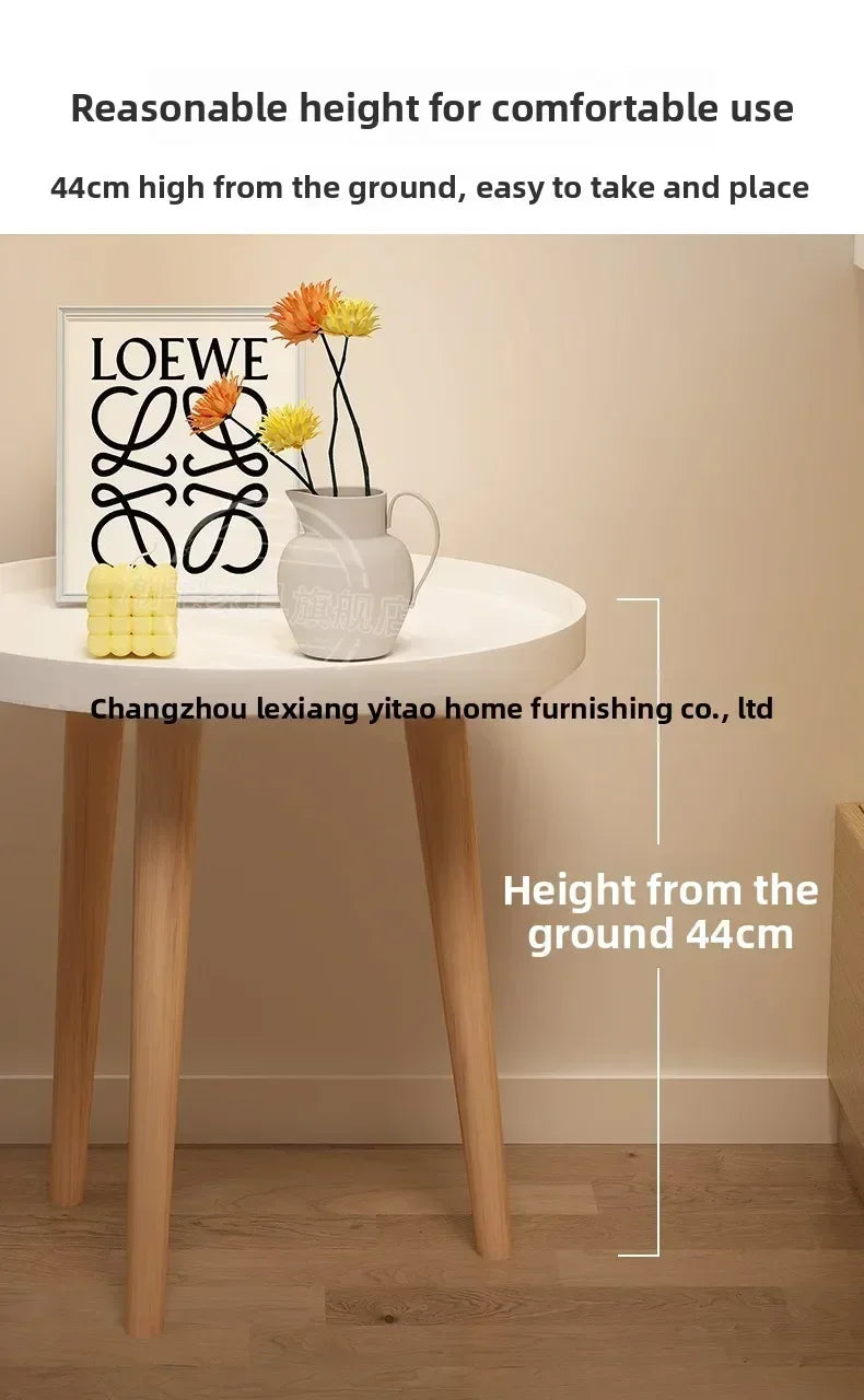 Small round table small apartment bedside table bedroom coffee table rack