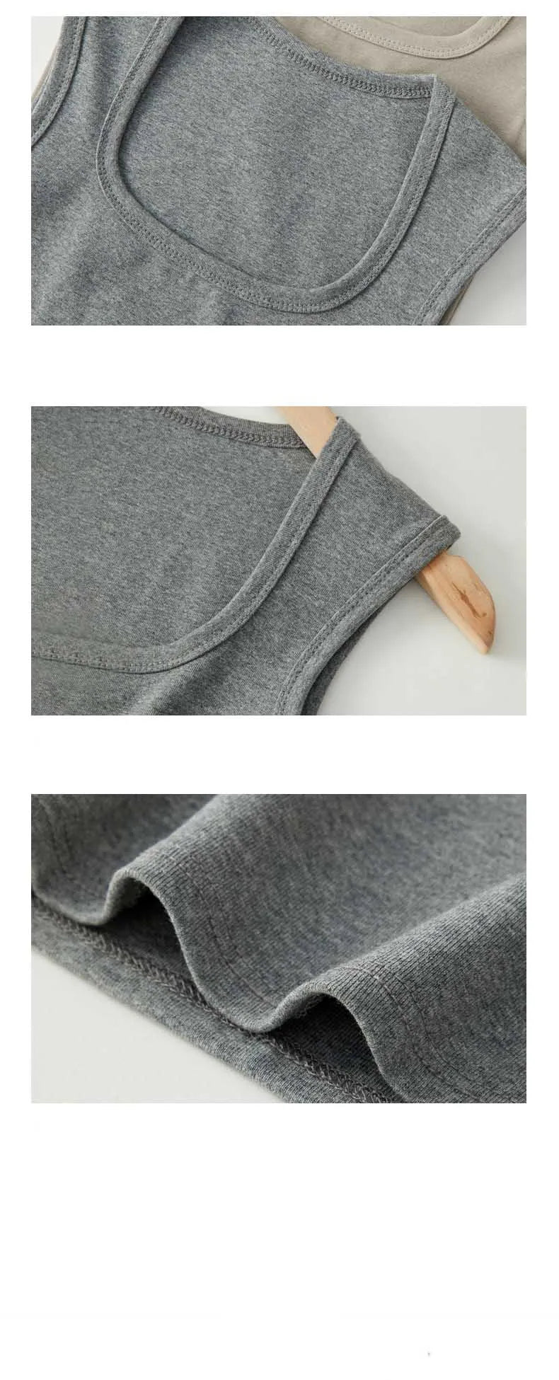 Women Solid U Neck Ribbed Tank Top Camisole Women Summer Basic Elastic Tank Top U Neck Solid Tank Top
