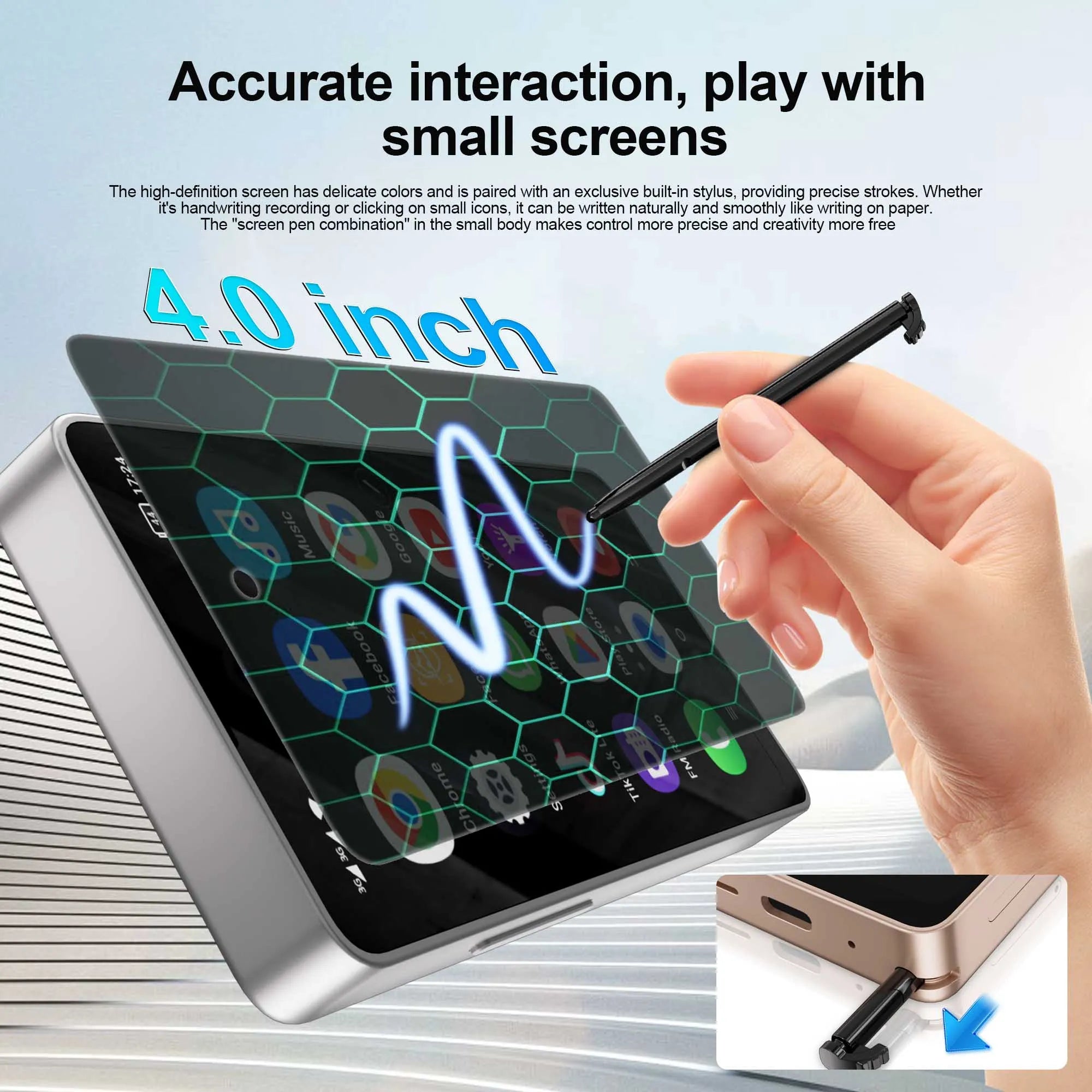 SERVO Mini Smartphone Android 8.1 Built in Stylus 4" Display 16GB ROM Face Unlock GPS WIFI Play Store 3G WCDMA Tiny Mobile Phone