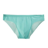 Men's Seamless Thong See-Through Underwear Ultra-Thin Low-Rise Sexy Solid Color Briefs Skin Friendly Soft Elastic Underpants