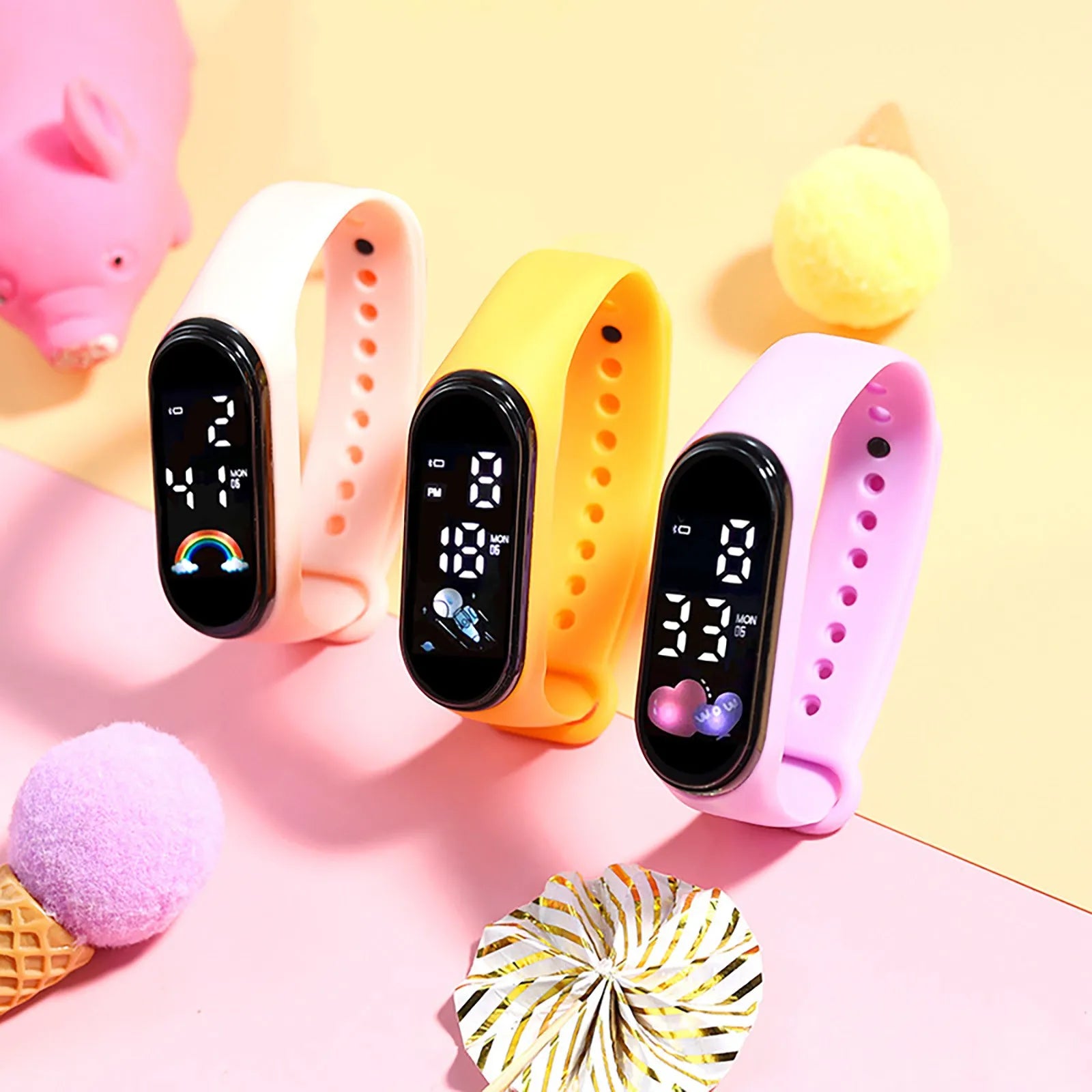 Children'S Smart Sports Watch Outdoor Electronic Fitness Smart Silicone Bracelet Children'S Waterproof Multifunctional Watch
