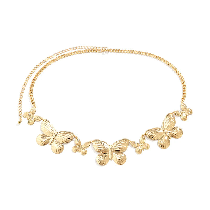 Retro Versatile Ethnic Style Metal Bohemian Waist Chain Belt For Women Fashion Sweater Chain Waist Seal Body Decor Accessories